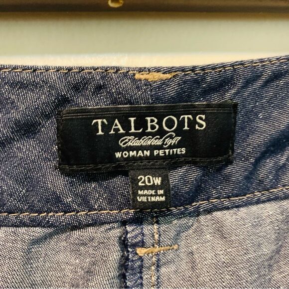 Talbots Heritage Linen Cotton Chambray lightweight jeans size 20w petite - Picture 2 of 5